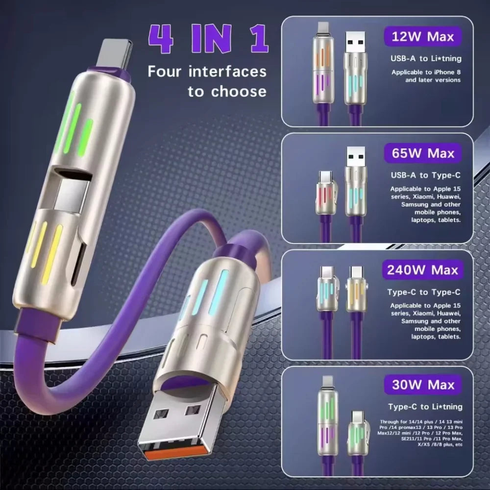 📲⚡4 in 1 Fast Charging Cable